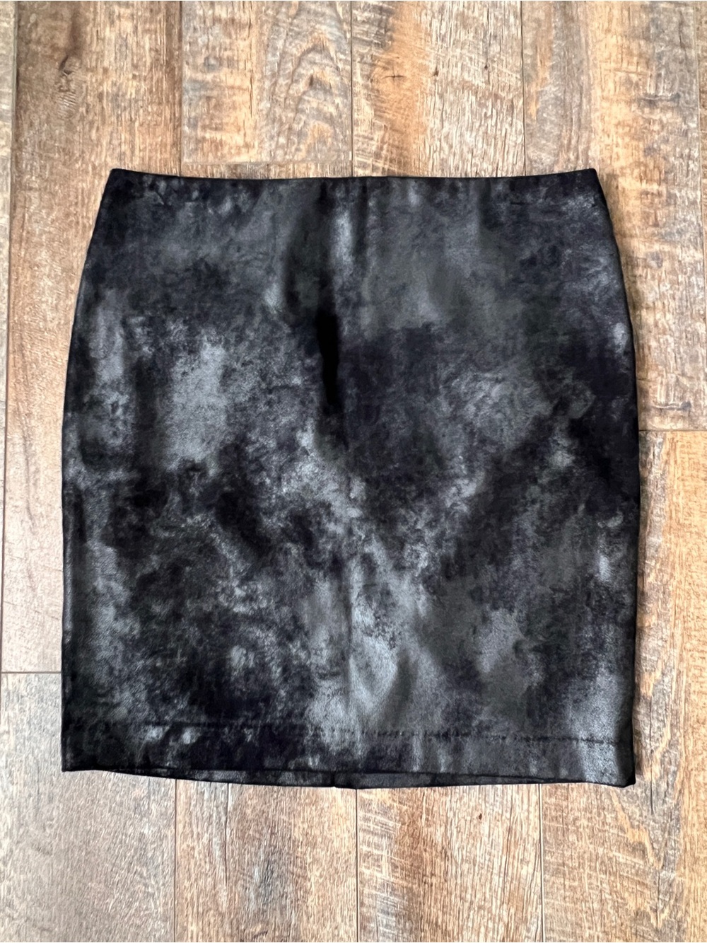 Vintage Black Faux-Suede Pencil Skirt - Women
